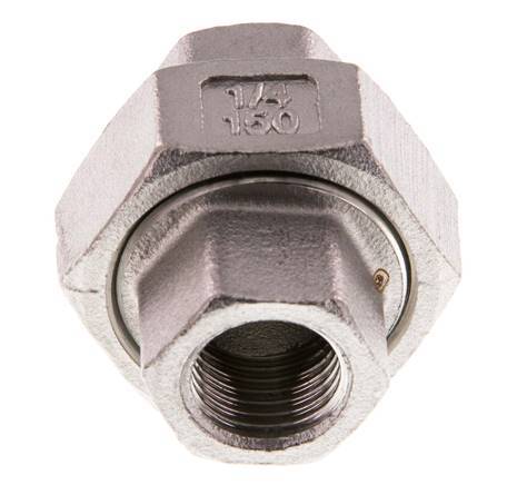 Rechte Koppeling Rp1/4'' Binnendraad RVS Vlakke Afdichting PTFE 16bar