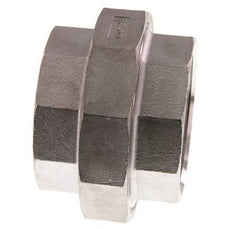 Rechte Aansluiting Rp2 1/2'' Binnendraad RVS met Vlakke Afdichting PTFE 16bar