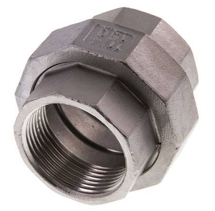 Rechte Aansluiting Rp1 1/4'' Binnendraad RVS met Vlakke Afdichting PTFE 16bar