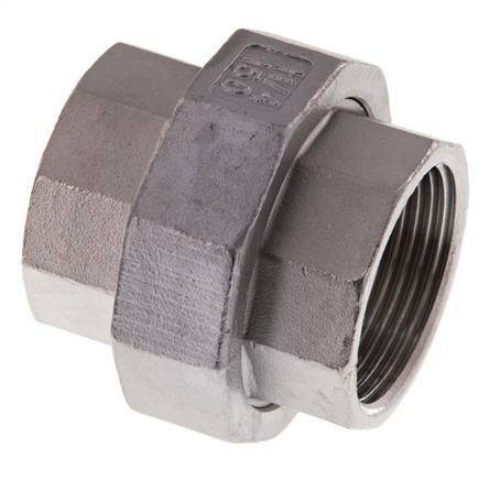 Rechte Aansluiting Rp1 1/4'' Binnendraad RVS met Vlakke Afdichting PTFE 16bar