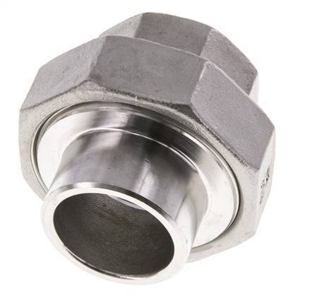 Rechte Koppeling Rp1'' Binnendraad X 33.7mm Laseind RVS Conische Afdichting 16bar