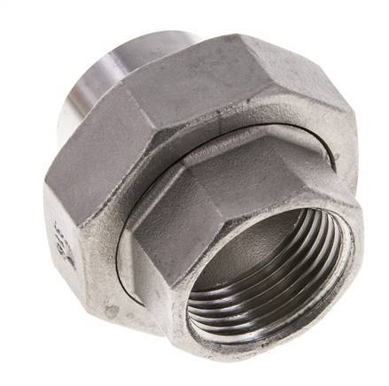 Rechte Koppeling Rp1'' Binnendraad X 33.7mm Laseind RVS Conische Afdichting 16bar