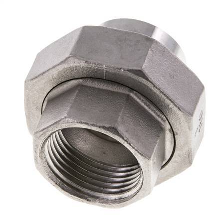 Rechte Koppeling Rp1'' Binnendraad X 33.7mm Laseind RVS Conische Afdichting 16bar