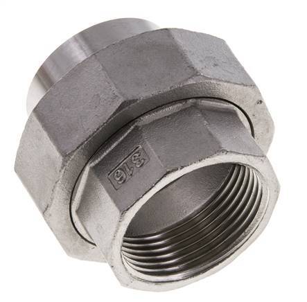 Rechte Aansluiting Rp1 1/4'' Binnendraad X 42.4mm Laseinde RVS Conische Afdichting 16bar