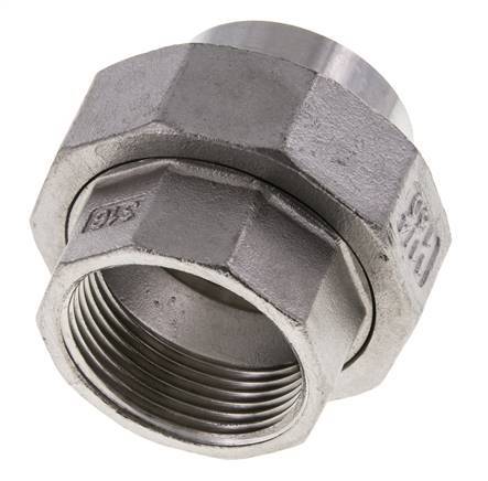 Rechte Aansluiting Rp1 1/4'' Binnendraad X 42.4mm Laseinde RVS Conische Afdichting 16bar