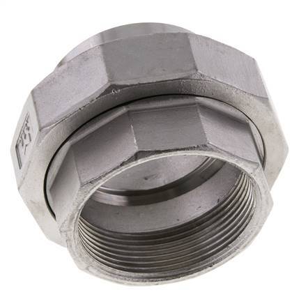 Rechte Koppeling Rp2'' Binnendraad X 60.3mm Laseind RVS Conische Afdichting 16bar
