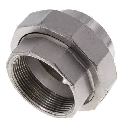Rechte Koppeling Rp2'' Binnendraad X 60.3mm Laseind RVS Conische Afdichting 16bar