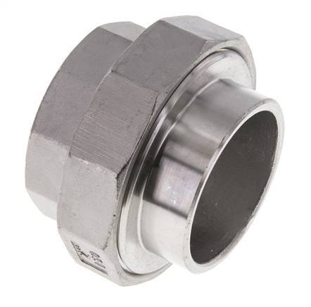 Rechte Koppeling Rp2'' Binnendraad X 60.3mm Laseind RVS Conische Afdichting 16bar
