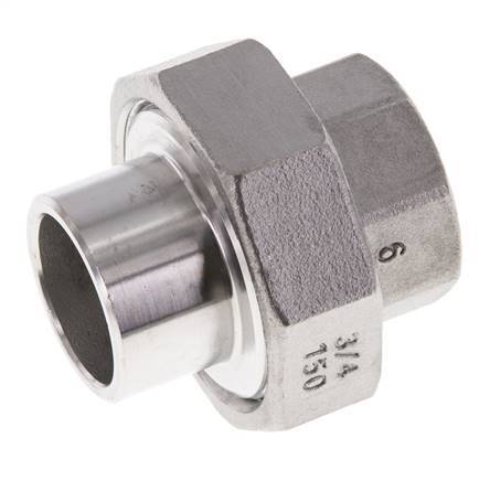 Rechte Koppeling Rp3/4 '' Binnendraad X 26.9mm Laseind RVS Conische Verbinding 16bar