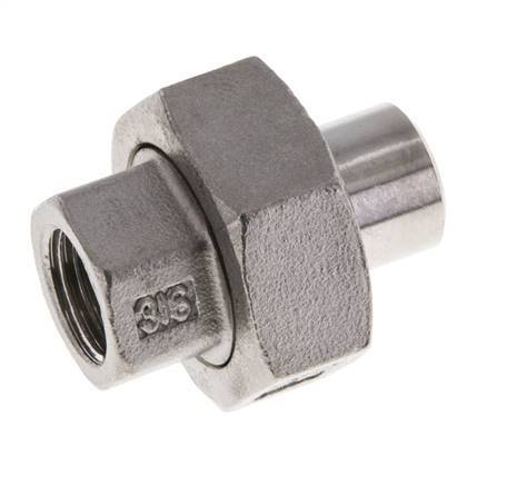 Rechte Koppeling Rp1/4 '' Binnendraad X 13.5mm Laseind RVS Conische Afdichting 16bar