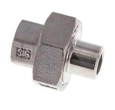 Rechte Koppeling Rp1/4 '' Binnendraad X 13.5mm Laseind RVS Conische Afdichting 16bar