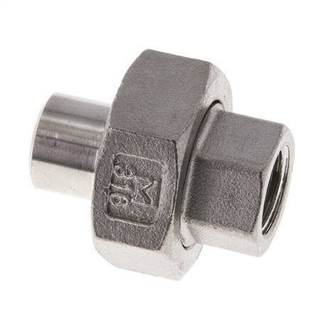 Rechte Koppeling Rp1/4 '' Binnendraad X 13.5mm Laseind RVS Conische Afdichting 16bar
