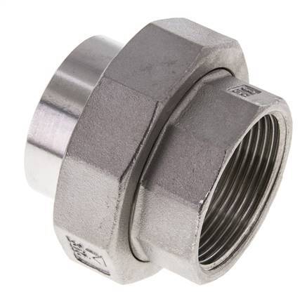 Rechte Aansluiting Rp1 1/2'' Binnendraad X 48.3mm Laseinde RVS Conische Afdichting 16bar