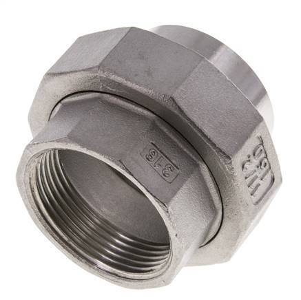 Rechte Aansluiting Rp1 1/2'' Binnendraad X 48.3mm Laseinde RVS Conische Afdichting 16bar