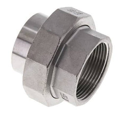 Rechte Koppeling Rp1 1/2" Binnendraad X 48.3mm Laseind RVS Vlakke Afdichting PTFE 150bar