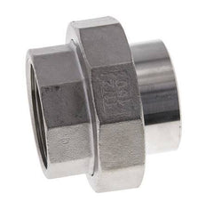 Rechte Koppeling Rp1 1/2" Binnendraad X 48.3mm Laseind RVS Vlakke Afdichting PTFE 150bar