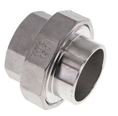 Rechte Koppeling Rp1 1/2" Binnendraad X 48.3mm Laseind RVS Vlakke Afdichting PTFE 150bar