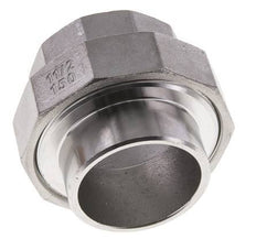Rechte Koppeling Rp1 1/2" Binnendraad X 48.3mm Laseind RVS Vlakke Afdichting PTFE 150bar