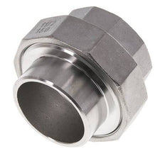 Rechte Koppeling Rp1 1/2" Binnendraad X 48.3mm Laseind RVS Vlakke Afdichting PTFE 150bar