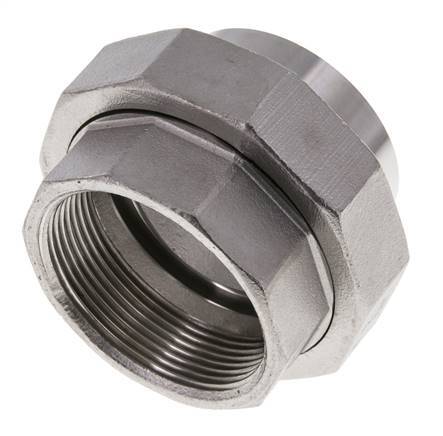 Rechte Koppeling Rp2 '' Binnendraad X 60.3mm Laseind RVS Vlakke Afdichting PTFE 150bar