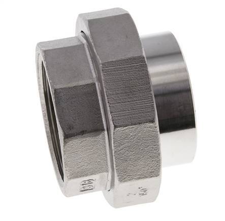 Rechte Koppeling Rp2 '' Binnendraad X 60.3mm Laseind RVS Vlakke Afdichting PTFE 150bar