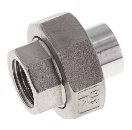 Rechte Koppeling Rp1/2 '' Binnendraad X 21.3mm Laseind RVS Vlakke Afdichting PTFE 150bar