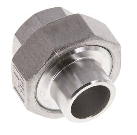 Rechte Koppeling Rp1/2 '' Binnendraad X 21.3mm Laseind RVS Vlakke Afdichting PTFE 150bar
