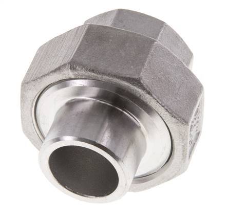 Rechte Koppeling Rp1/2 '' Binnendraad X 21.3mm Laseind RVS Vlakke Afdichting PTFE 150bar