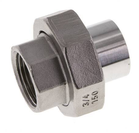 Rechte Koppeling Rp3/4 '' Binnendraad X 26.9mm Laseind RVS Vlakke Afdichting PTFE 150bar