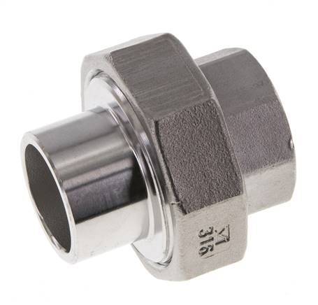 Rechte Koppeling Rp3/4 '' Binnendraad X 26.9mm Laseind RVS Vlakke Afdichting PTFE 150bar