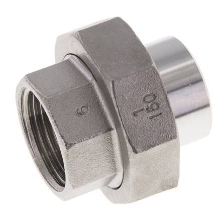 Rechte Koppeling Rp1'' Binnendraad X 33.7mm Laseind RVS Vlakke Afdichting PTFE 150bar