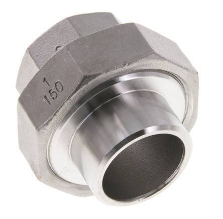 Rechte Koppeling Rp1'' Binnendraad X 33.7mm Laseind RVS Vlakke Afdichting PTFE 150bar