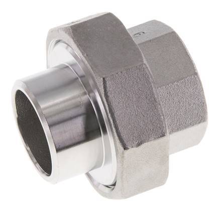 Rechte Koppeling Rp1'' Binnendraad X 33.7mm Laseind RVS Vlakke Afdichting PTFE 150bar