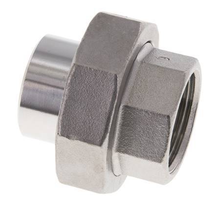 Rechte Koppeling Rp1'' Binnendraad X 33.7mm Laseind RVS Vlakke Afdichting PTFE 150bar
