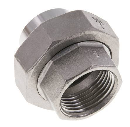 Rechte Koppeling Rp1'' Binnendraad X 33.7mm Laseind RVS Vlakke Afdichting PTFE 150bar