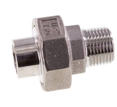Rechte Aansluiting R1/2'' Buitendraad X 21.3mm Laseinde RVS Conische Afdichting 16bar