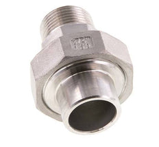 Rechte Aansluiting R3/4'' Buitendraad X 26.9mm Laseinde RVS Conische Afdichting 16bar