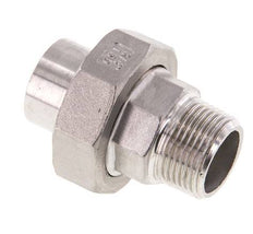 Rechte Aansluiting R3/4'' Buitendraad X 26.9mm Laseinde RVS Conische Afdichting 16bar