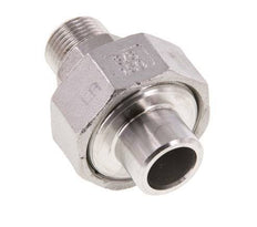 Rechte Aansluiting R3/8'' Buitendraad X 17.2mm Laseinde RVS Conische Afdichting 16bar