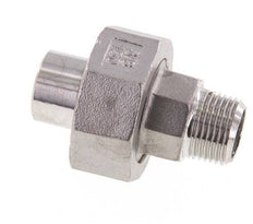 Rechte Aansluiting R3/8'' Buitendraad X 17.2mm Laseinde RVS Conische Afdichting 16bar