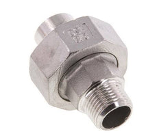Rechte Aansluiting R3/8'' Buitendraad X 17.2mm Laseinde RVS Conische Afdichting 16bar
