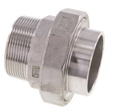 Rechte Aansluiting R2'' Buitendraad X 60.3mm Laseinde RVS Conische Afdichting 16bar