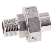 Rechte Koppeling R1/2'' Buitendraad X 21,3mm met Laseinde RVS met Vlakke Afdichting PTFE 16bar