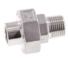 Rechte Koppeling R1/2'' Buitendraad X 21,3mm met Laseinde RVS met Vlakke Afdichting PTFE 16bar