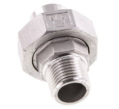 Rechte Koppeling R1/2'' Buitendraad X 21,3mm met Laseinde RVS met Vlakke Afdichting PTFE 16bar