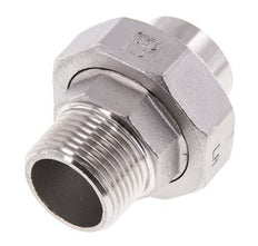 Rechte Aansluiting R1'' Mannelijk X 33,7mm Laseinde RVS Vlakke Afdichting PTFE 16bar