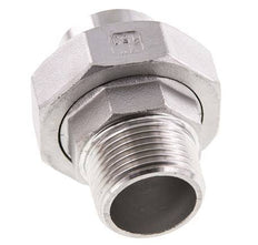 Rechte Aansluiting R1'' Mannelijk X 33,7mm Laseinde RVS Vlakke Afdichting PTFE 16bar