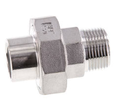 Rechte Koppeling R3/4" Buitendraad X 26,9mm met Laseinde In RVS met Vlakke Afdichting PTFE 16bar