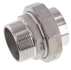 Rechte Koppeling R2" Buitendraad X 60.3mm Laseind RVS Vlakke Afdichting PTFE 16bar