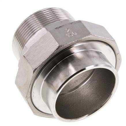 Rechte Koppeling R2" Buitendraad X 60.3mm Laseind RVS Vlakke Afdichting PTFE 16bar